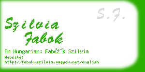 szilvia fabok business card